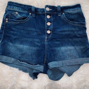 YMI highrise blue jean shorts